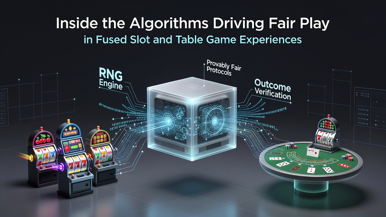 Diagram showing data flow between RNG modules and live table game verification layers in hybrid casino software
