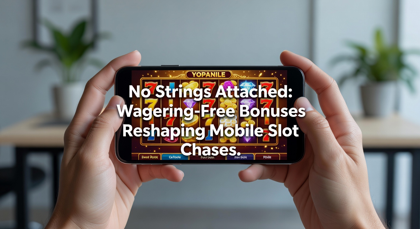 Vibrant mobile slot screen displaying a no wagering bonus activation with spinning reels and instant cash rewards