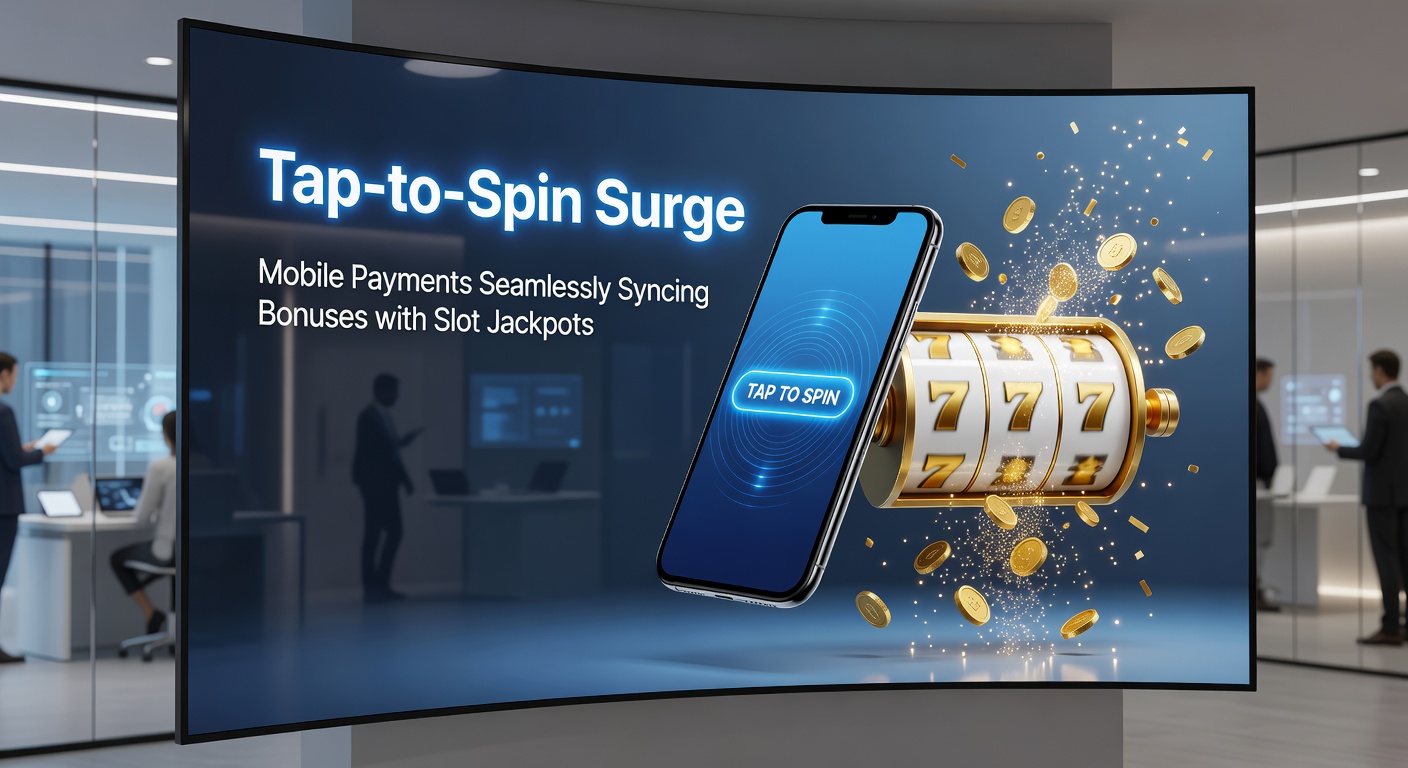 Close-up of a finger tapping a phone screen to deposit funds, with slot reels spinning and bonus icons lighting up in sync