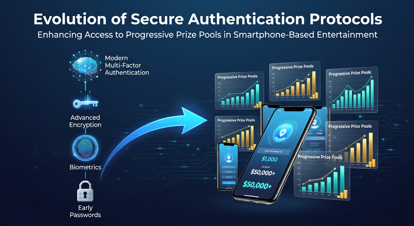 Smartphone screen displaying secure login interface for progressive prize pool access in mobile entertainment app