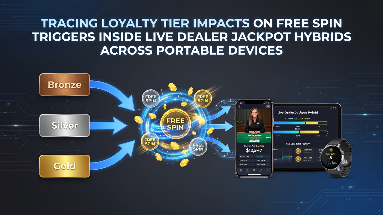 Mobile screen showing live dealer jackpot hybrid game with loyalty tier indicators and free spin counters