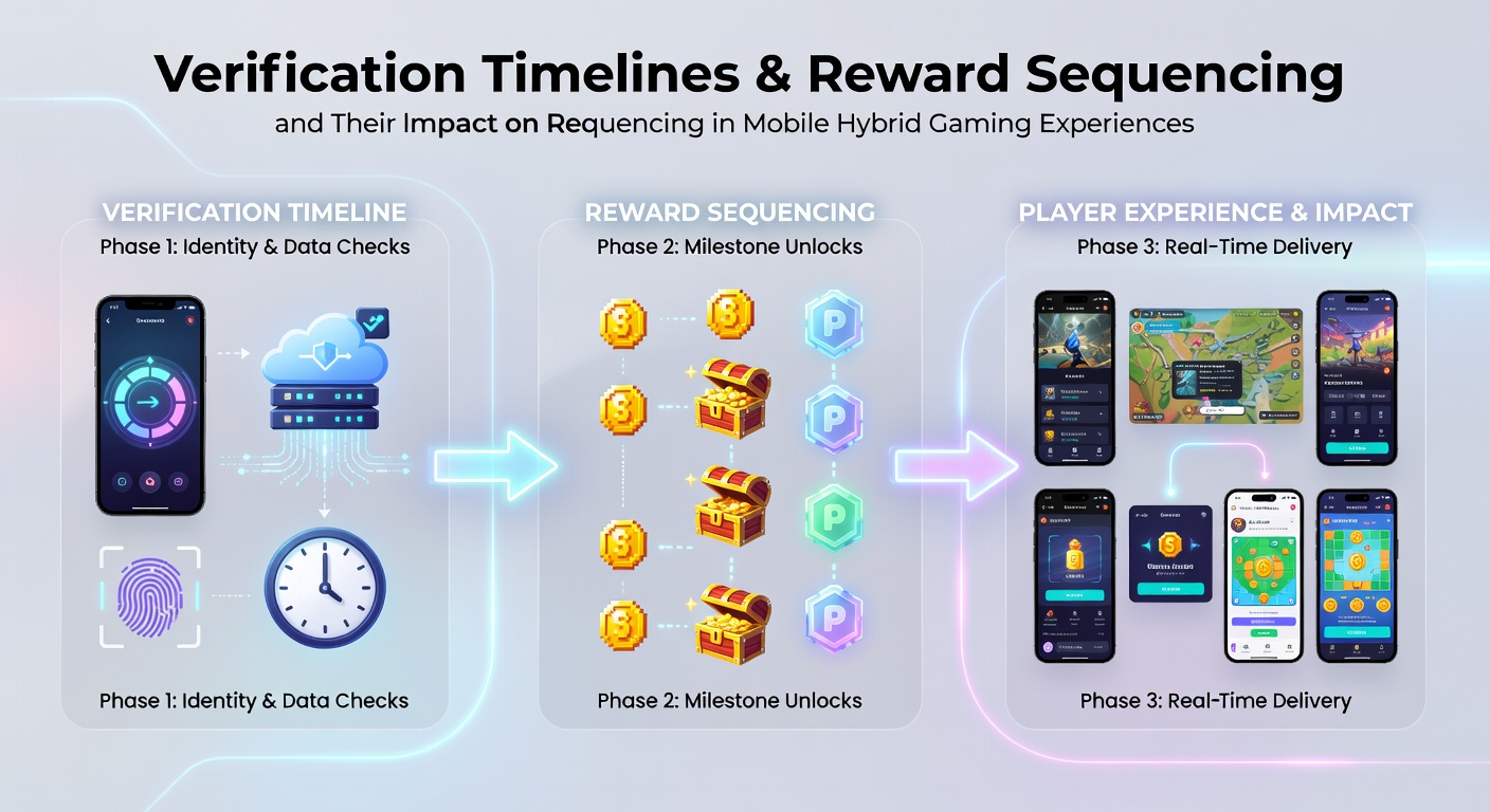 Mobile hybrid gaming interface showing verification prompts and reward sequences