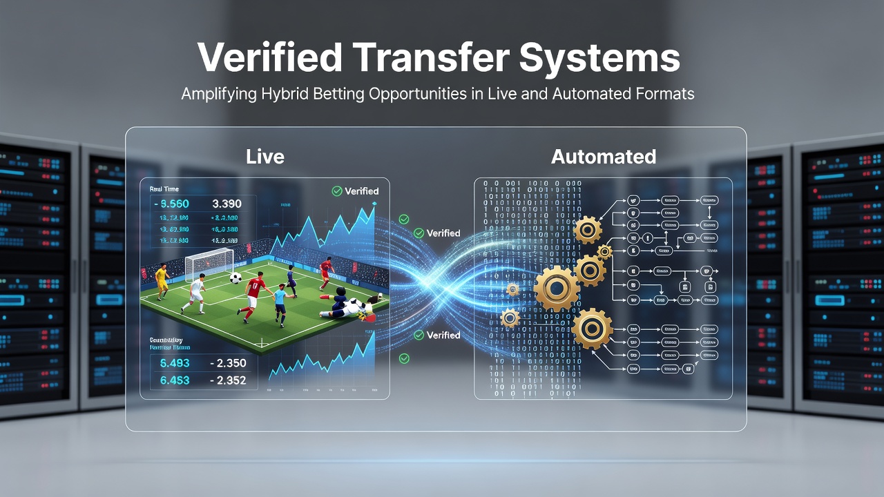 Illustration of verified transfer systems connecting live dealer tables with automated slot interfaces in a hybrid betting setup